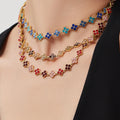 COLLIER TRÈFLE STRASS
