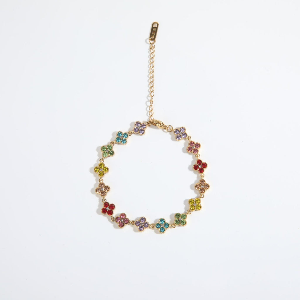 BRACELET TRÈFLE STRASS