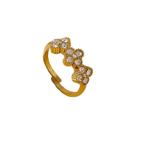 BAGUE TRÈFLE STRASS