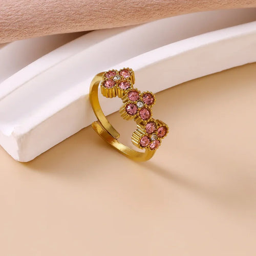 BAGUE TRÈFLE STRASS